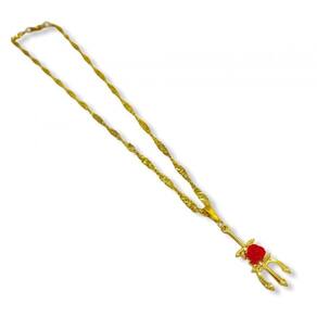 Corrente Com Pingente Pomba Gira Dourado 3,20 Cm