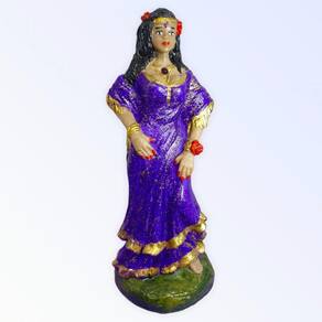 Imagem Cigana Roxa Escultura Resina Estatua 15 Cm