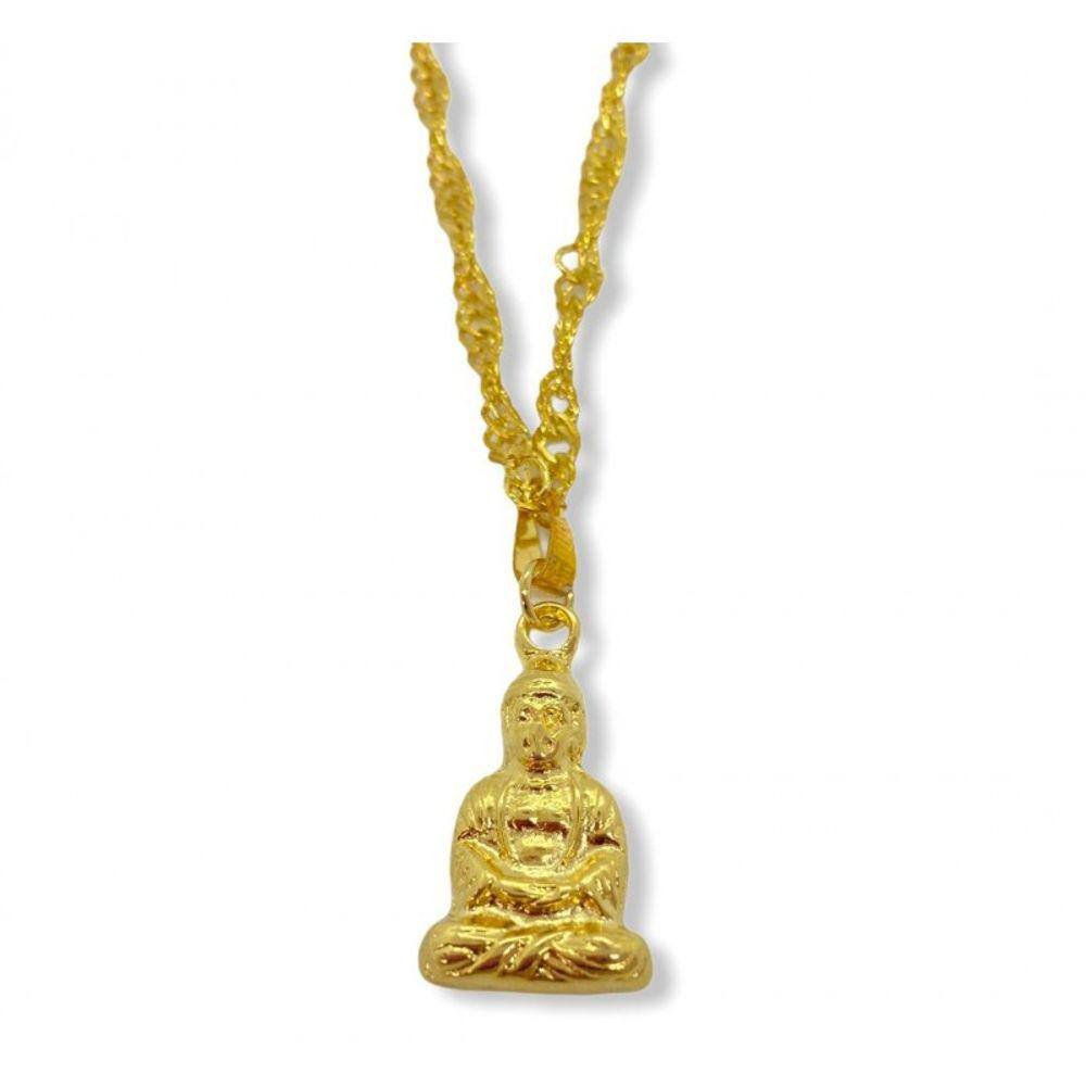 Corrente Com Pingente Buda Dourado 2,50 Cm