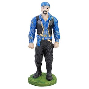 Imagem Cigano Azul Escuro Escultura Resina Estatua 15 Cm