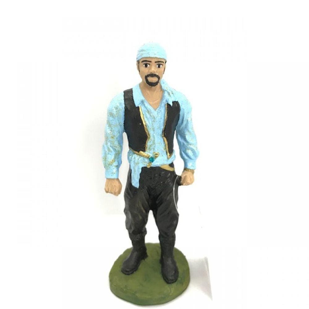 Imagem Cigano Azul Claro Escultura Resina Estatua 15 Cm