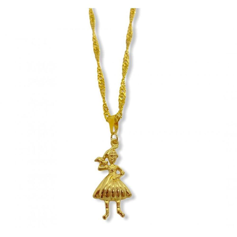 Corrente Com Pingente Ewá Dourado 03 Cm