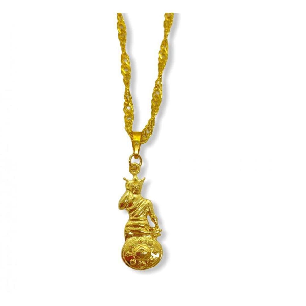 Corrente Com Pingente Obá Dourado 3,5 Cm