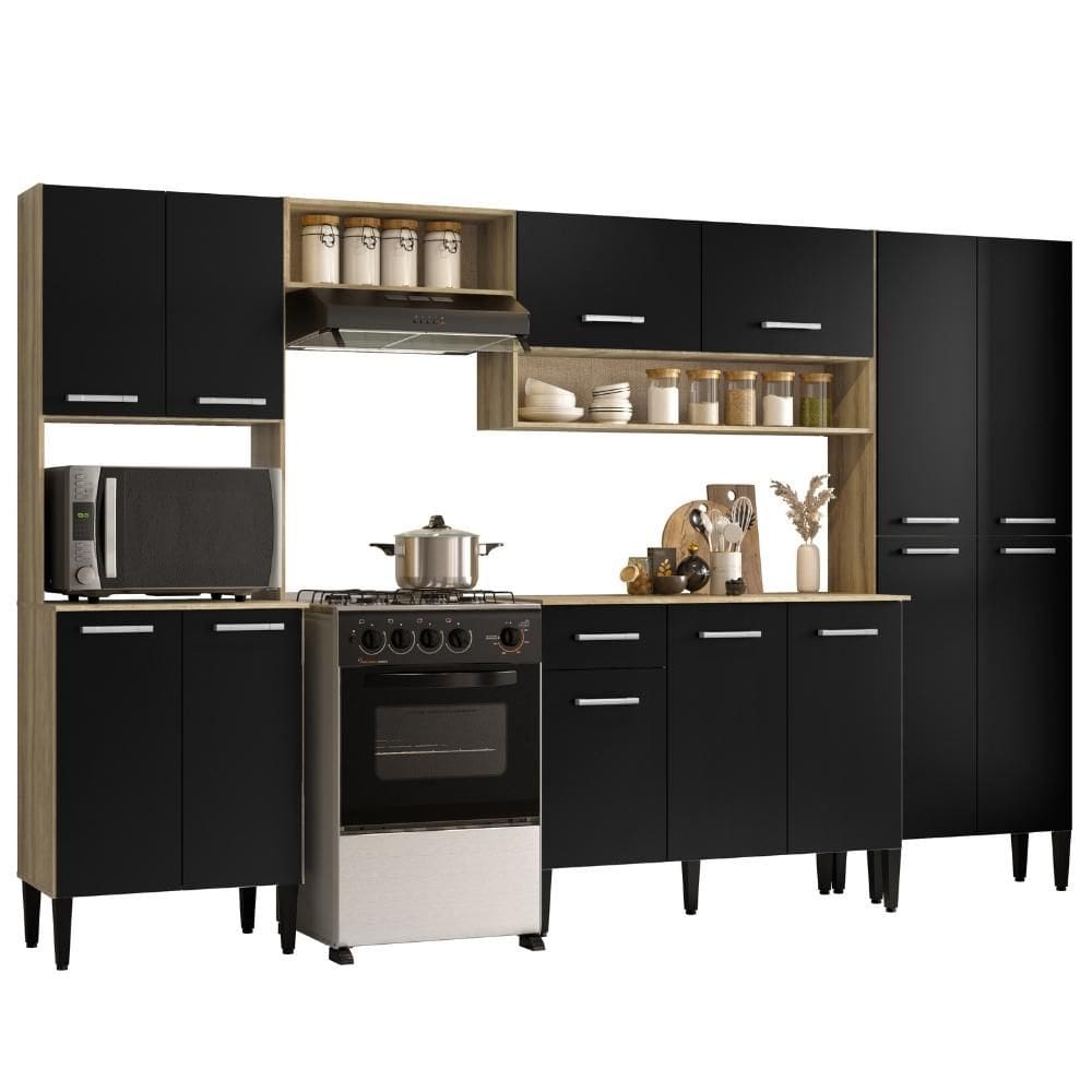 Armário Cozinha Completa Arizona Plus Carvalho | Casas Bahia