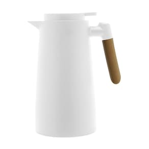 Garrafa Térmica Wood Fashion Com Termômetro Led 1 Litro Branca
