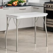 Mesa Dobrável Tampo Branco Tubos Prata 216 Carraro