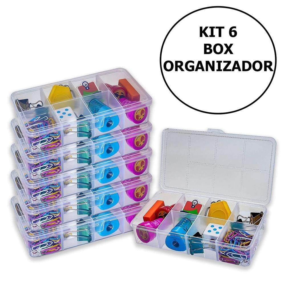 Kit Com 06 Box Organizadores Tam P Transparente
