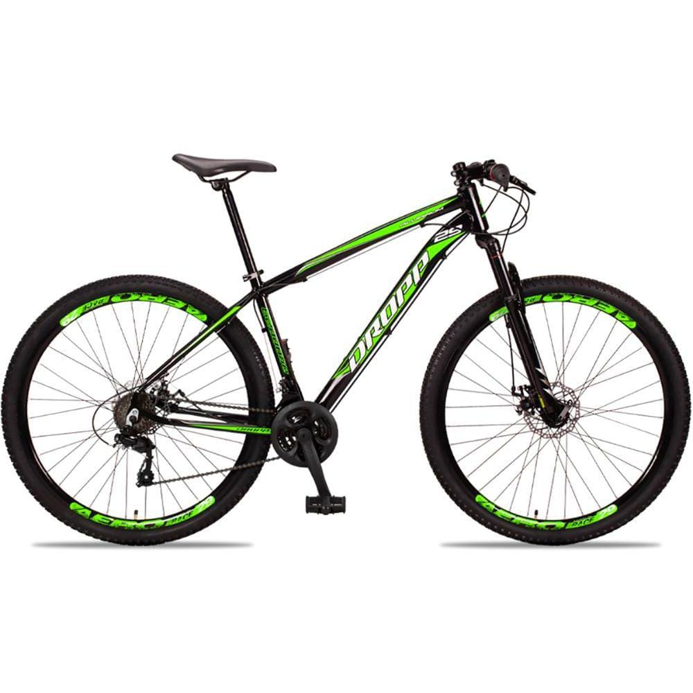 Bicicleta Dropp Aluminum Disc H Aro 29 Susp. Dianteira 24 Marchas - Preto/verde