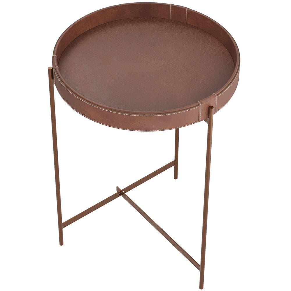 Mesa De Canto Lateral Decorativa Industrial Sala de Estar Sintético Whisky P06 Daisy - Lyam