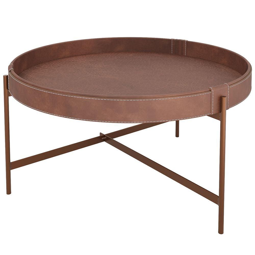 Mesa de Centro Decorativo Sala de Estar Industrial Sintético Whisky P06 Aura - Lyam
