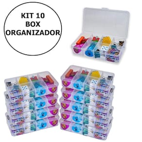 Kit Com 10 Box Organizadores Tam P Transparente