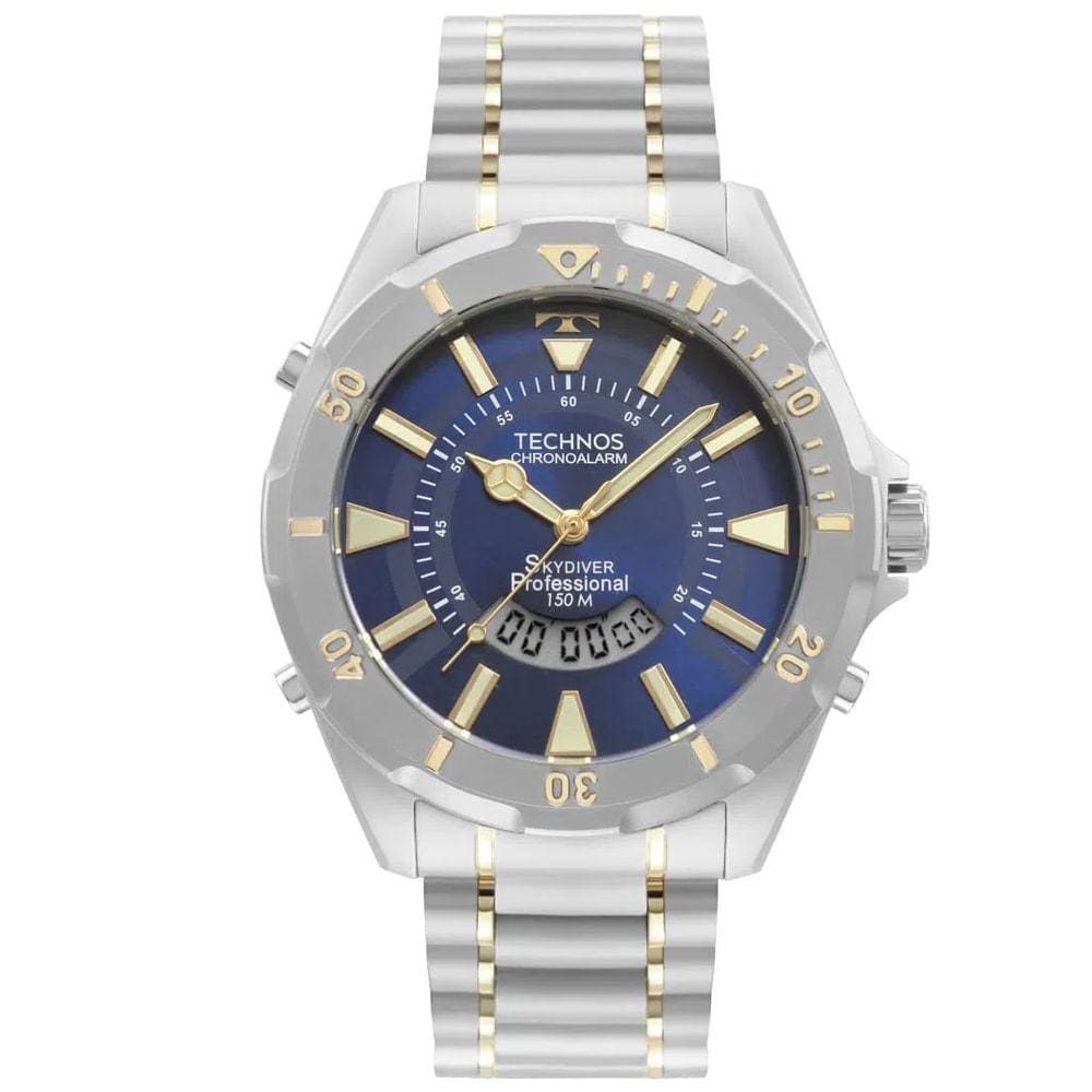 Relógio TECHNOS prata anadigi masculino WT2050AB/1A