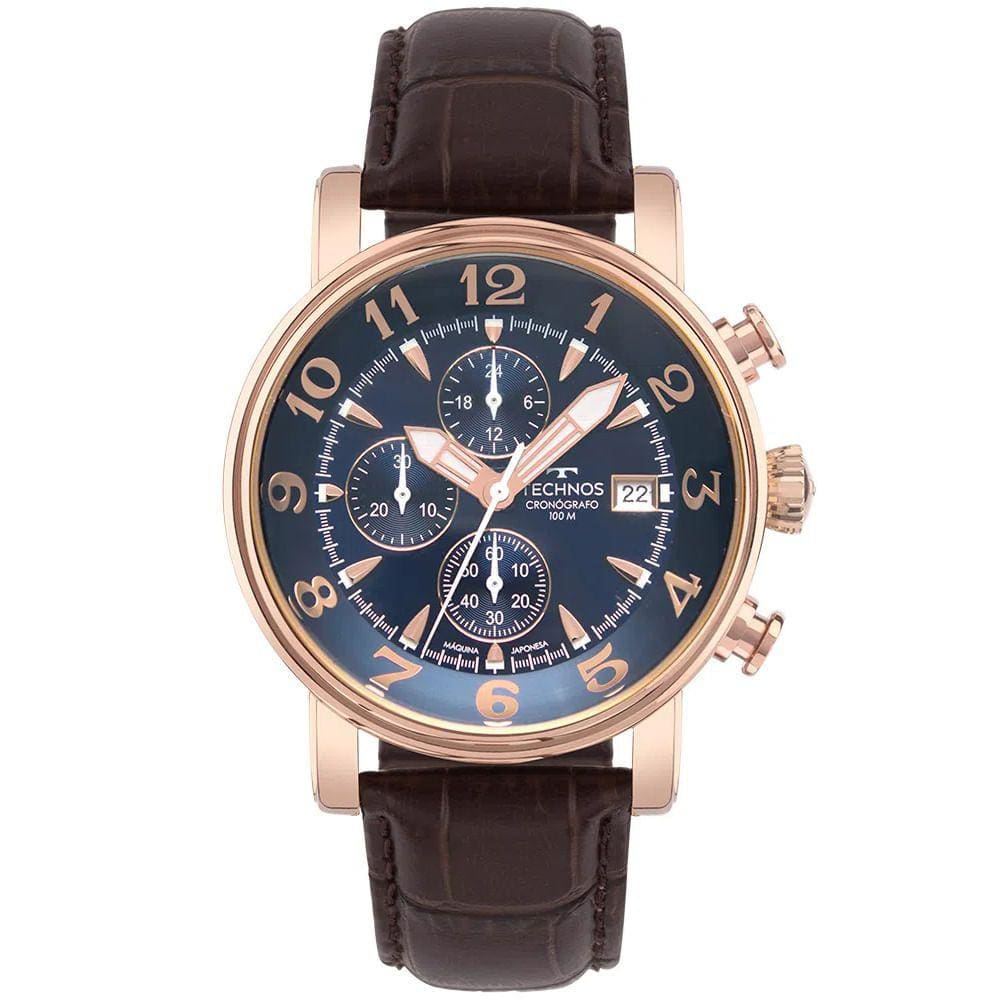 Relógio TECHNOS cronógrafo marrom masculino JS15ENC/0A