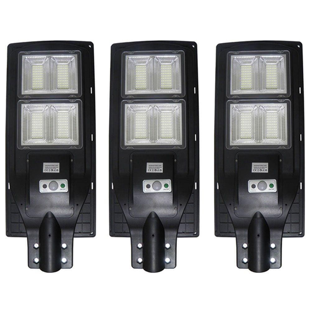 Luminaria Solar Poste 200w Sensor 3 Unidades