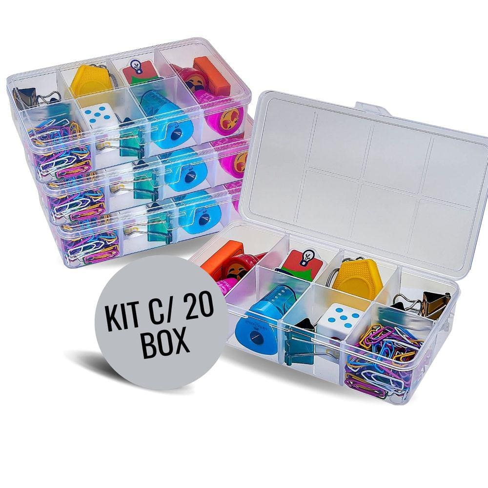 Kit Com 20 Box Organizadores Tam P Transparente