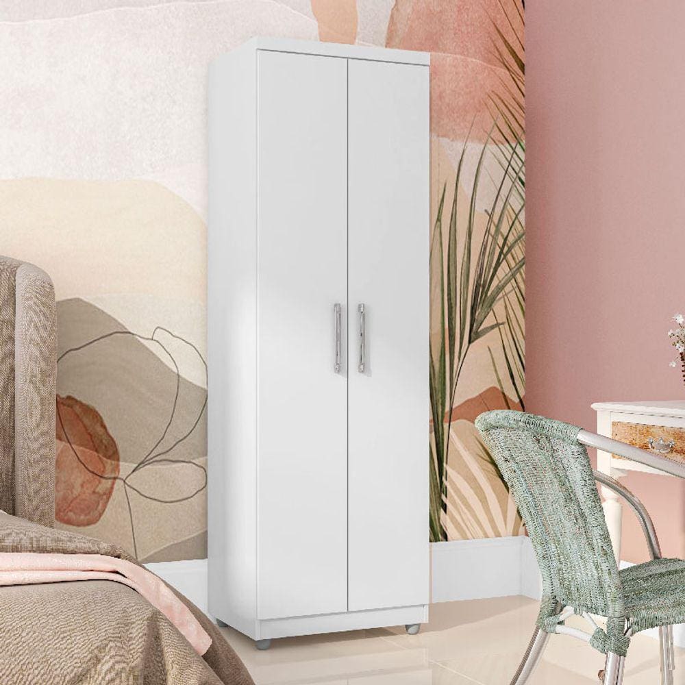 Armário Multiuso Sabrina com 2 Portas e Cabideiro Cor Branco - AJL