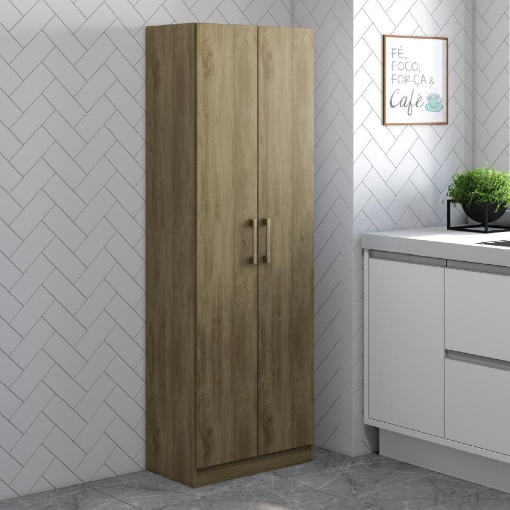Armário Utilitário Cozinha 169m de Altura 2 Portas Noce Carraro