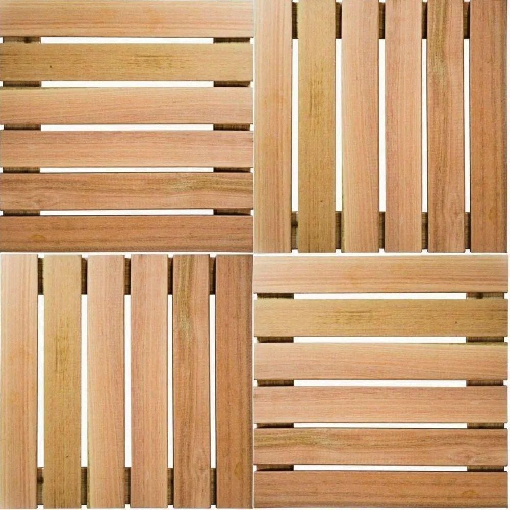 Revestimento Madeira Eucalipto Para Piscina Para Piscina 50x50 Vazado