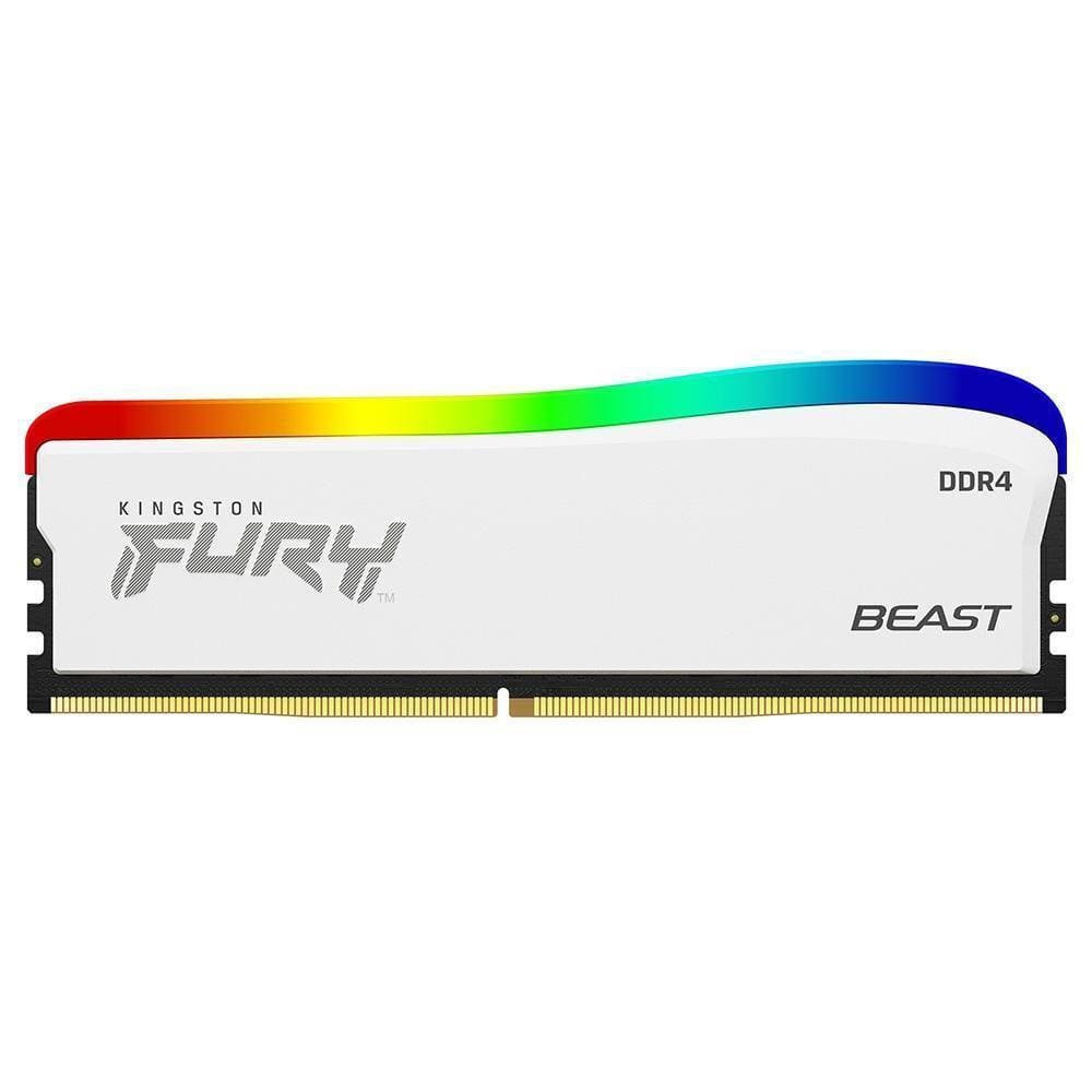 Memoria Pc 8Gb Ddr4 3200Mhz Gamer Kingston Fury Beast White Rgb