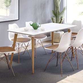 Mesa 160 cm Veneza s/ Vidro Branco Casa D