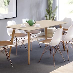 Mesa 160 cm Veneza s/ Vidro Off White Casa D