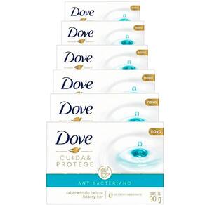 Kit Sabonete Em Barra Dove Cuida E Protege - 6 Unidades 90g 6 Unidades
