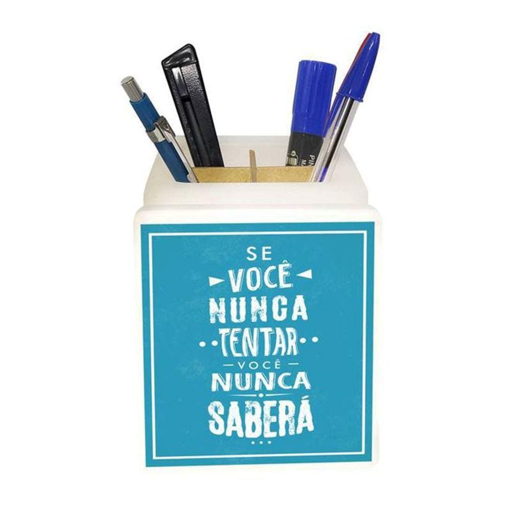 Organizador de Mesa Iluminado Se Não Tentar