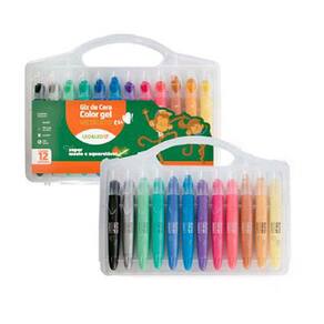 Giz de Cera Gel Metálicos 12 Cores