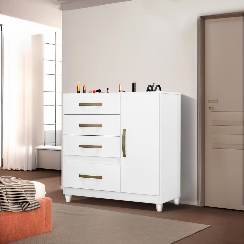 Cômoda De Bebê 4 Gavetas Branco Frank Shop Jm - Branco