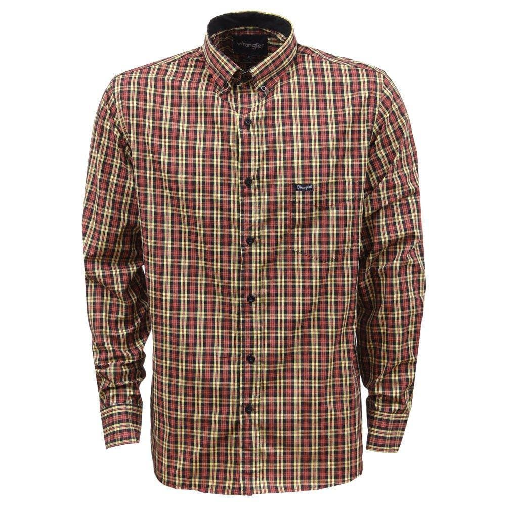 Camisa Masculina Manga Longa Xadrez Amarela Wrangler 33358
