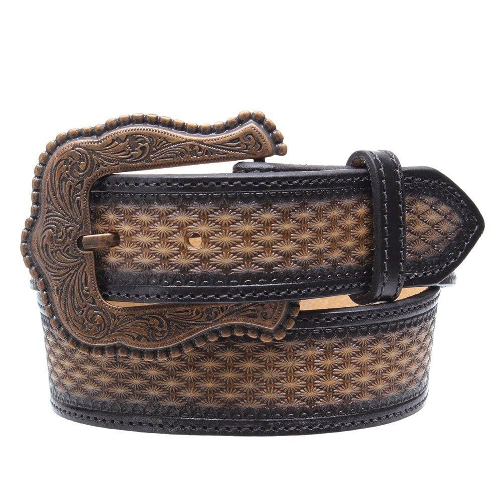 Cinto De Couro Preto Bordado Paul Western 33167