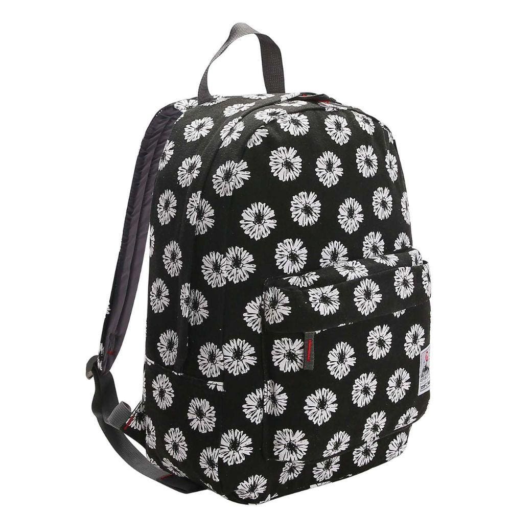 Mochila de Costas Casual Canvas Teen Flores Republic Vix Preto