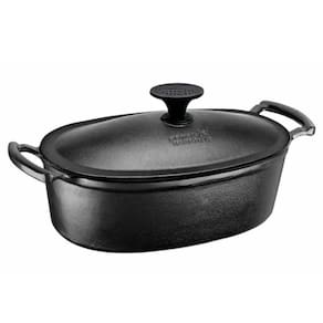 Caçarola Retrô Oval Alça e Tampa em Ferro Fundido 35cm 5L - Panela Mineira
