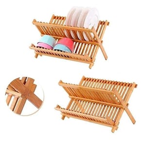 Suporte Escorredor De Pratos Louça Em Bambu Natural Cozinha
