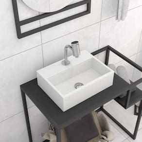 Cuba Para Banheiro com Apoio Para Torneira Safira Newstone Venturi Branco