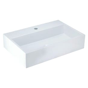 Cuba Para Banheiro com Apoio Para Torneira Esmeralda Newstone Venturi Branco