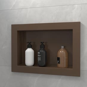 Nicho Pedra Para Banheiro 52cm Venturi Marrom Fosco