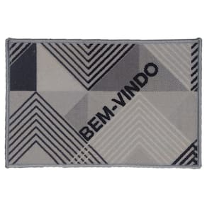 Capacho Decorativo Corttex Color Art Bem Vindo Geométrico Cinza