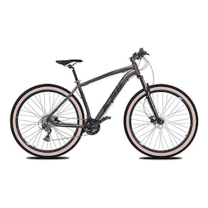 Bicicleta Aro 29 Ksw Xlt 24v K7 Câmbios Shimano Freio Hidráulico Garfo com Trava Pneu Faixa Bege - Grafite