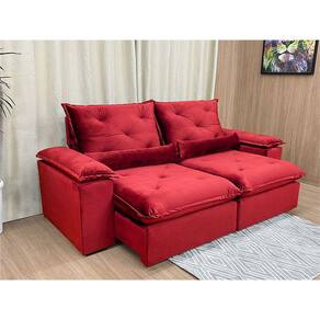 Sofá Retrátil Reclinável 2,50 m Vermelho 503 Zuqui Plus