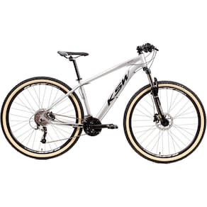 Bicicleta Aro 29 Ksw Xlt 24v K7 Câmbios Shimano Freio Hidráulico Garfo com Trava Pneu Faixa Bege - Prata\Preto