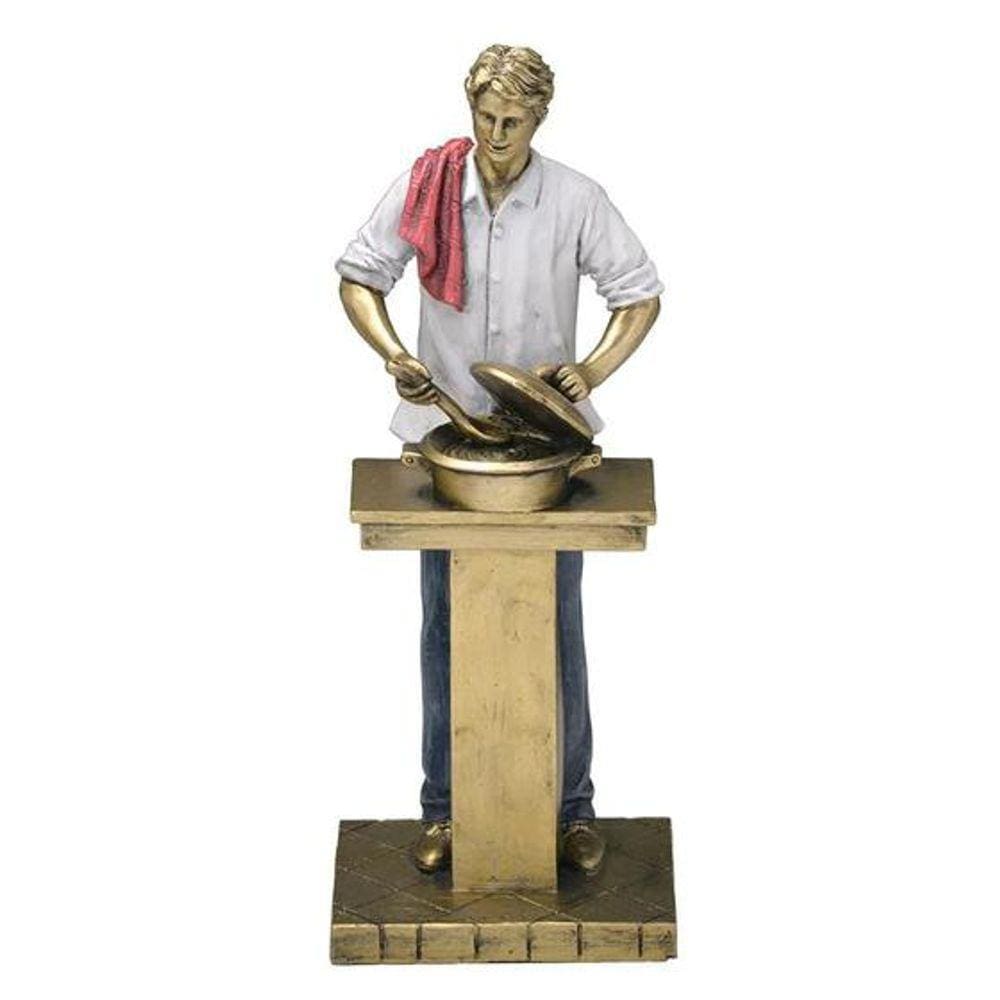 Decoração Homem Cozinhando em Resina 10x25.5cm - Mabruk