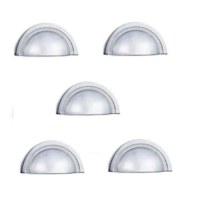 Kit 5 Puxador Shell 48Mm Zen Cromado Zp4319.1 Concha