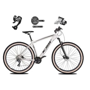 Bicicleta Aro 29 Ksw Xlt 27v Câmbios Shimano Altus Freios Hidráulicos Garfo Com Trava Pneu Bege - Branco
