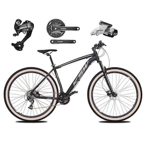 Bicicleta Aro 29 Ksw Xlt 27v Câmbios Shimano Altus Freios Hidráulicos Garfo Com Trava Pneu Bege - Preto\Prata