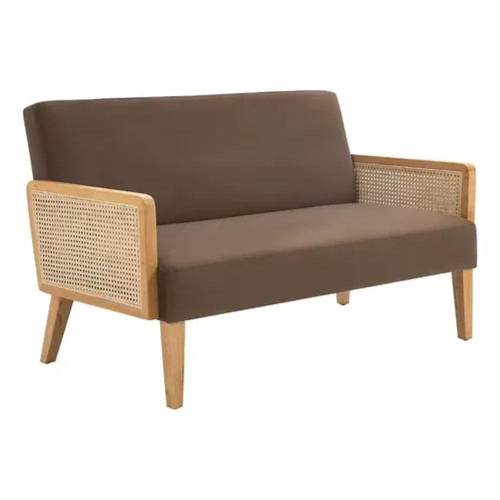 Sofá Premium 2 Lugares Madeira E Aço 120x76x61cm - Riviera