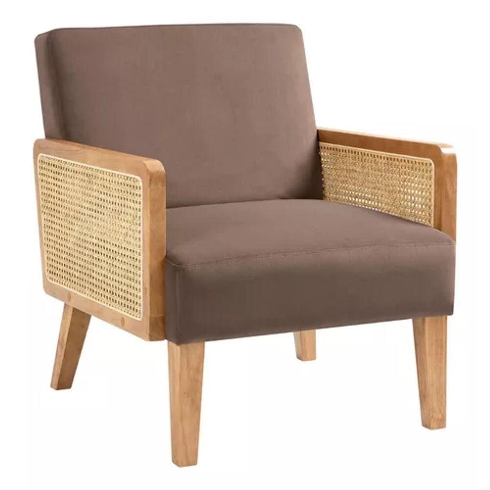 Poltrona Premium Madeira E Aço 74x76x66cm - Riviera