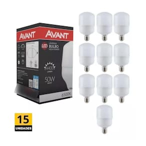 Lampada Bulbo Led HP 50W Branca Avant 15 Unidades