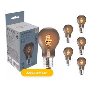 Lâmpada Led Avant Retro Black A60 2200k E27 Bivolt 5 Unid.