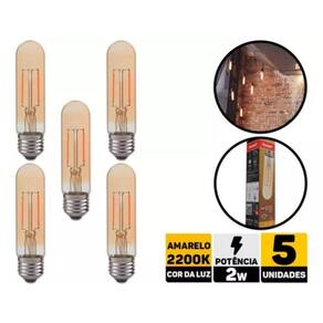 Lâmpada Avant Led Tubular Retrô T30 Ambar Bivolt 5 Unidades